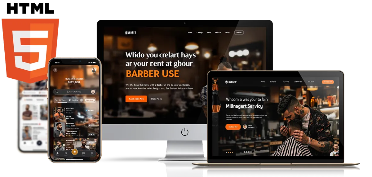 Responsive website mockup across devices